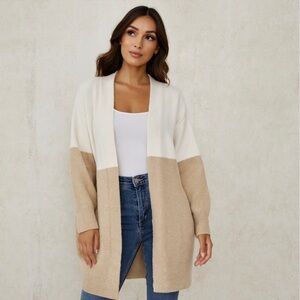 STYLUS Womens White/Cream Long Sleeve Cardigan Sweater Soft Size M Cabincore